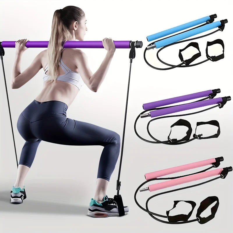 Multifunctional Pilates Bar with Resistance Bands